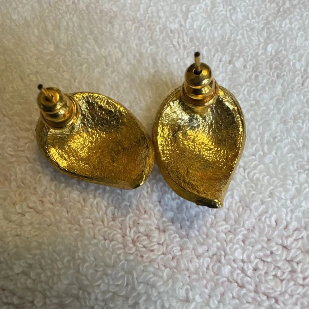 Lot of 3 Pairs‎ Vintage Earrings — Red Crystal Drop, Rhinestone Cluster Clip-On